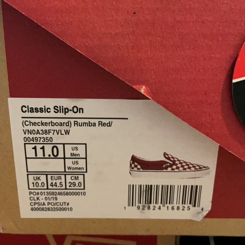 Vans checkerboard slip-on shoes-rumba red/white - Picture 6 of 6